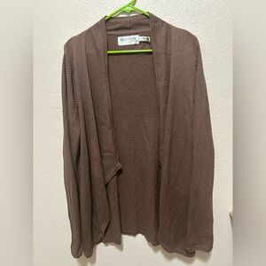 Aventura Organic Cotton Cardigan M Brown Open Front Boho Minimalist Cottagecore